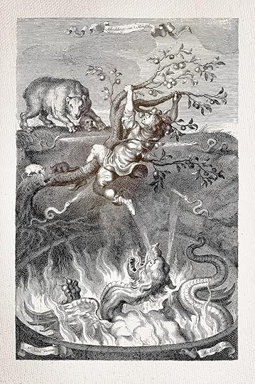 Man in Apple tree threatened to fall out , Michiel Mosjin, around 1640-1655