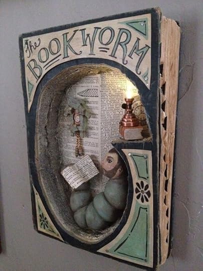 Book Worm Book Art by Tammy Smith