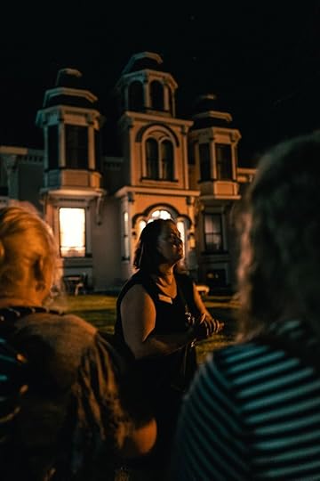 Kerriann the guide on our Haunted Lunenburg Walking Tour