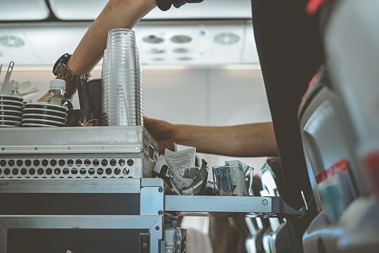 Flight attendant's cart on a plane