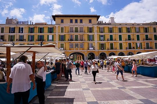 Beside market stalls in the Plaza Mayor, Palma de Mallorca