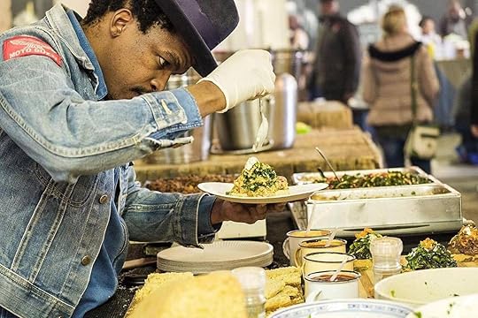 Person making a plate at Market on Main, Maboneng district Johannesburg