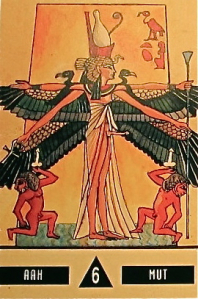 Mut with a phallus from the Book of Doors oracle deck