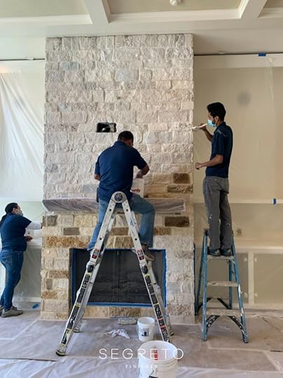 Stone Fireplace Transformation