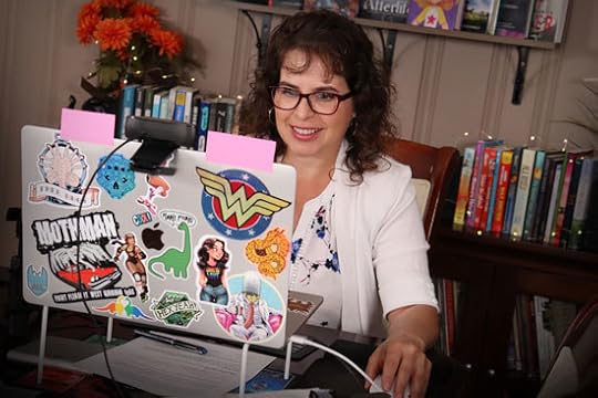 Photo shows co-host Silvia Acevedo at the SCBWI-Wisconsin's Spring Studio virtual conference.