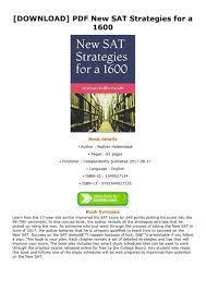 To get a perfect 1600 sat score, student need to follow and practice these strategies. Toshiko Download Pdf New Sat Strategies For A 1600 Pdf Page 1 Created With Publitas Com