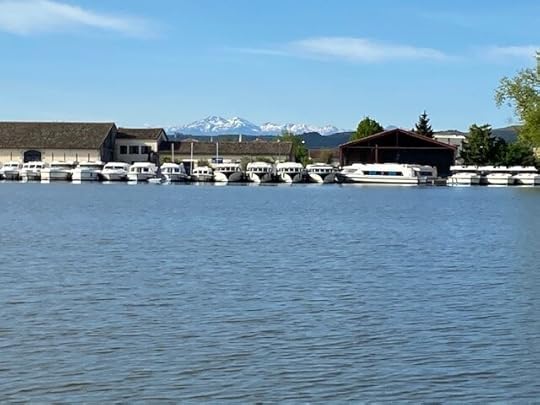 A peek of the Pyrenees from the port of. Castelnaudary