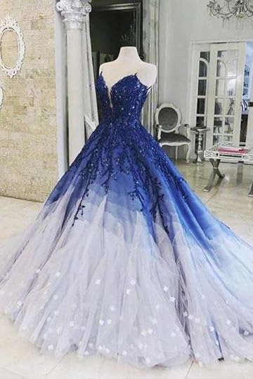 Elegant Royal Blue Ombre A-line Sweetheart Prom Dresses With Appliques – Simidress