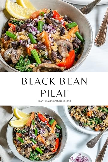 Black Bean and Onion Pilaf Pinterest Graphic