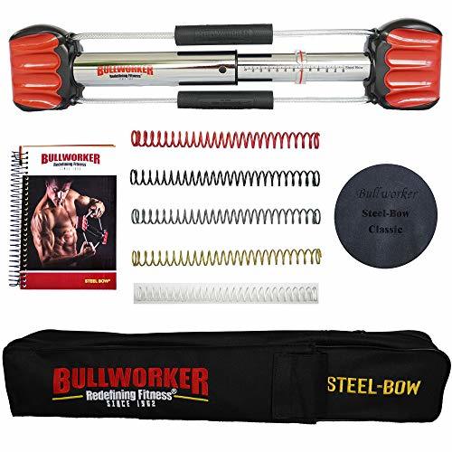Bullworker 20' Steel Bow - Full Body Workout - Portable Home Gym Isometric Exercise Equipment for Fast Strength Training Gains. Cross Training Fitness; Chest, Back, Arms, and Abs Exercise Machine