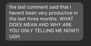 useless performance feedback text