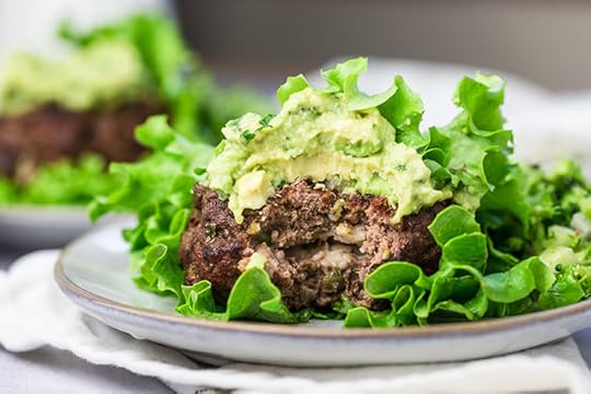 cheddar stuffed burger with avocado with a lettuce wrap recipe