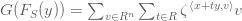 G(F_S(y)) = \sum_{v \in R^n} \sum_{t \in R} \zeta^{\langle x + ty, v \rangle} v