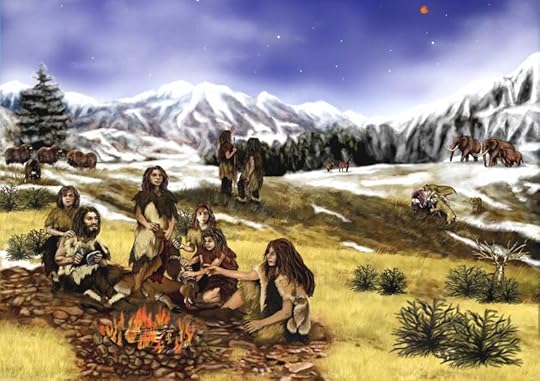 I test genealogici possono risalire fino ai Neanderthal: illustrazione di un gruppo di ominidi