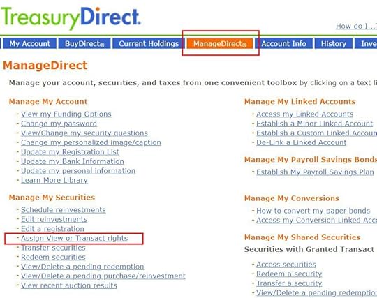 ManageDirect menu