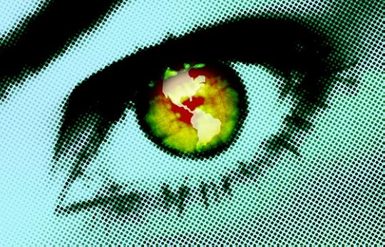 Eye with a map of North and South America in the iris to illustrate the world view of a person with a bilingual brain (Image © Stockbyte)