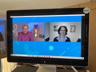Recording an interview with the brilliant @KrysHiggins for next week���s @UXLondon #UXFest. (I made sure my shirt matched her excellent new book, Better Onboarding by @ABookApart.) https://abookapart.com/products/better-onboarding