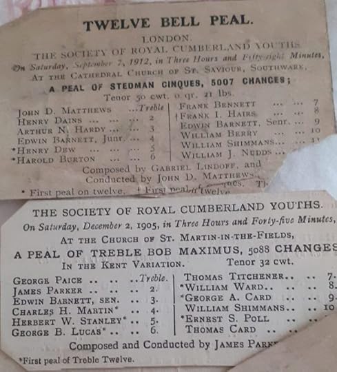 some of Bill Shimmans' certificates for peals