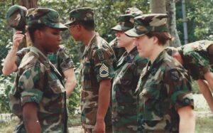 Alice Gallop West with other soldiers in Korea