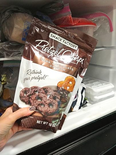 Dark Chocolate Pretzel Crisps, my favorite summer stuff