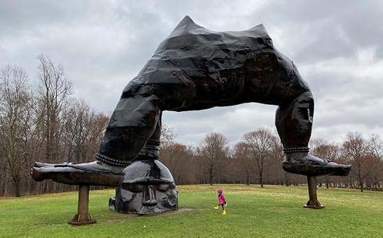 Zhang Huan’s sculpture Three Legged Buddha, installed at Storm King Art Center, photo by Jonathan VanAntwerpen taken on December 5, 2020.