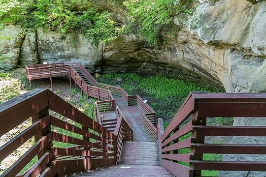 Indian Cave State Park, Nebraska, stairs built by Americorps in the 1970s, experience Nebraska
