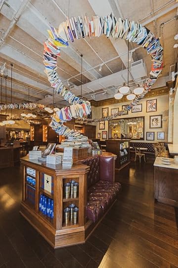 The new location of the Drama Book Shop, with a sculptural representation of a bookworm and a banquette inspired by “The Shop Around the Corner,” is set to open this week.