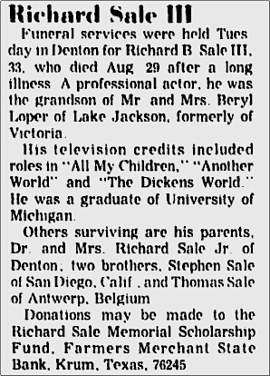 Richard Sale III Obituary