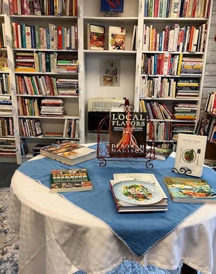 cozy cookbook shelves