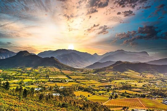 Shot of franschhoek wine town during sunset, Franschhoek Wine Tram