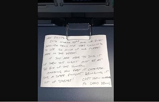 Delta Pilot note from March 2020