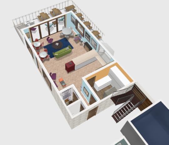 Pier Three Coffee - employee entrance / stairs to Alicia