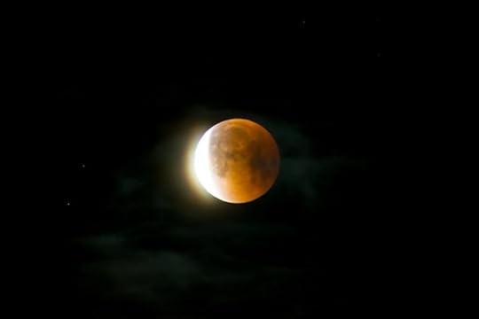 orange moon in the sky
