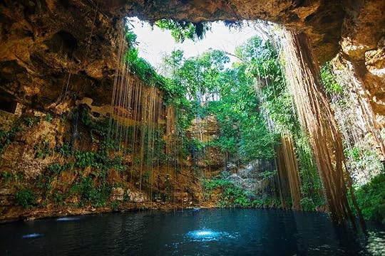 Sunbeams,Penetrating,At,Ik-kil,Cenote,Inlet, Mexico experience