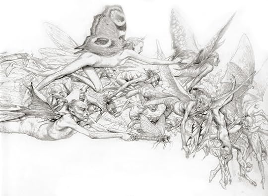 A swarm of fairies by Alan Lee