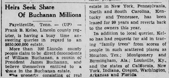 A short newspaper clipping, titled 