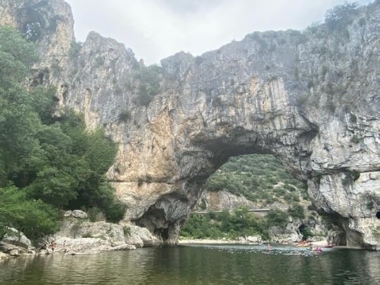 Gorges d’Ardeche, Pont d’Arc, near where the actual Grotte Chauvet exists (now with a special door, locked, hidden, and inaccessible).