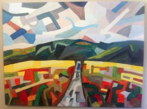 colourful abstract landscape painting