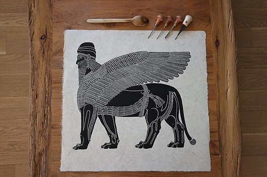 The Seljuk motif is relief printed onto handmade paper in black and white, Bursa, Turkey, April 21, 2021. (AA Photo)