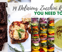 graphic with several zucchini based recipes