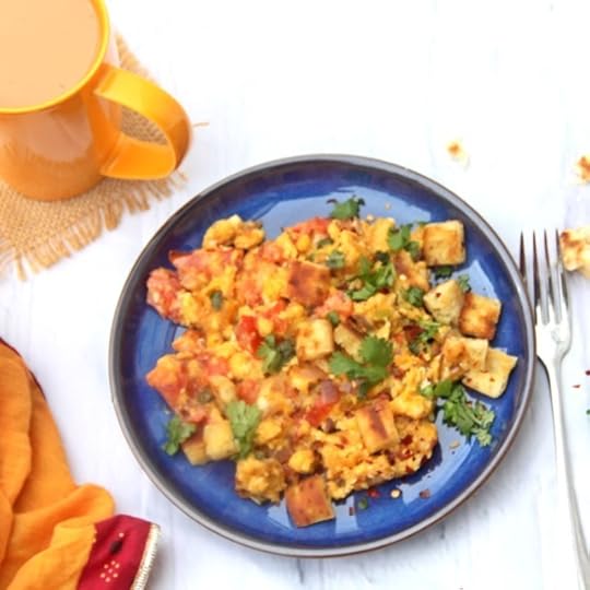 Scrambled Eggs with Bread Cubes
