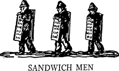 Sandwich men by Rachel field