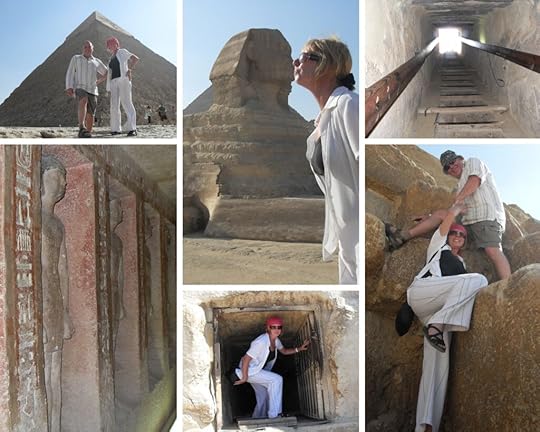 The Backpacking Housewife exploring the Pyramids at Giza in Egypt. 