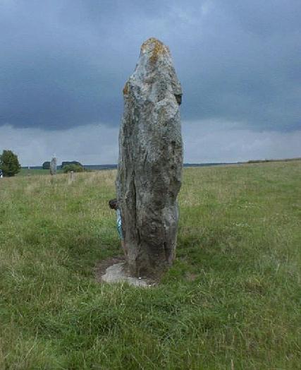 Peeking round a stone at Avebury