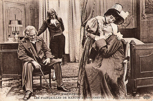 Henry Krauss, Léon Lérand, Marialise and Gabriel de Gravone in Les Miserables (1913)