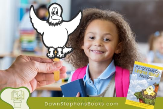 An activity for positional words using an eagle on a popsicle stick