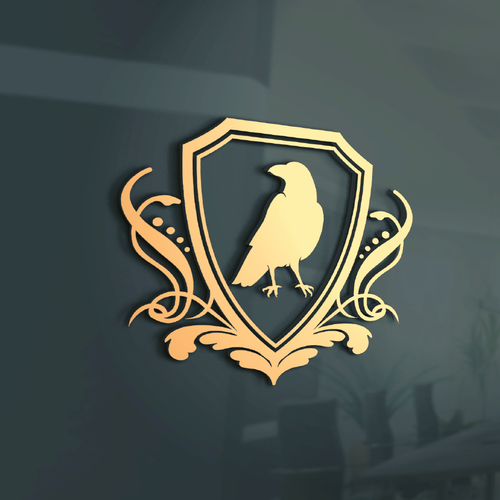 No name or wording. just a raven or crow standing in a shield. luxury, lifestyle, equestrian, historical school. ivy le | Logo design contest | 99designs