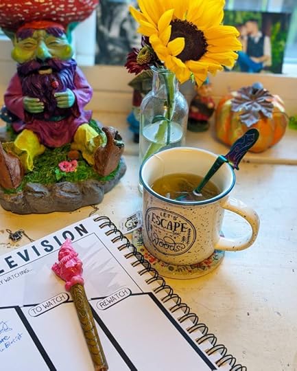 author life, fantasy and horror author, writer, cottage core, cottage work space