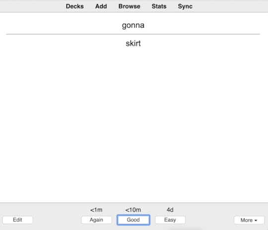 screenshot of the anki spaced repetition system