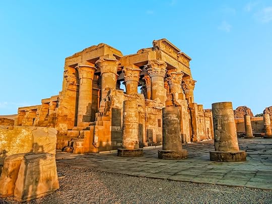 A panorama view of the Kom Ombo Temple near Aswan, Egypt in summer, Nile cruise